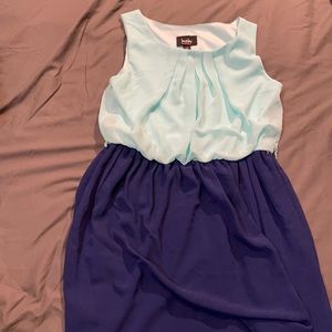 Real and blue dress